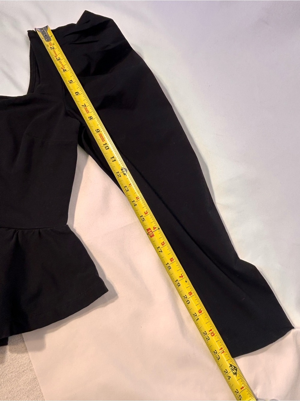 Express Black Puff Long Sleeve Peplum Top NWT Size XS Sweetheart Neck Whimsygoth - Picture 8 of 9